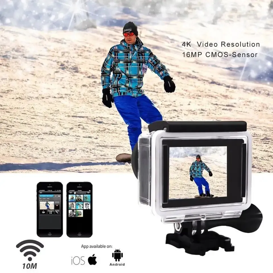 Action Cam Kogan WiFi 4K Ultra HD 16 MP, Tahan Air 30 Meter, Aksesori Lengkap 3