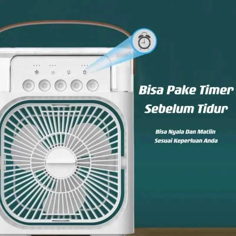 Kipas Pendingin Air Cooler Mini Portable, 3 Kecepatan, Tangki Air, Lampu LED 7 Warna 5