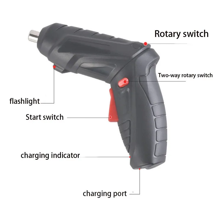 Bor Obeng Cordless Mini 4,8 V Set 49 Aksesori dalam Koper 5