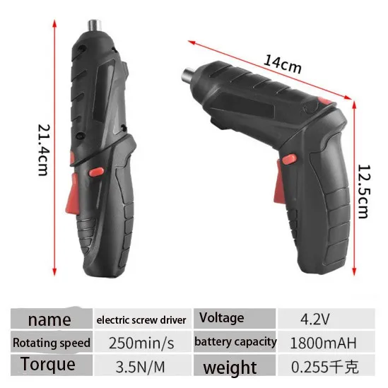 Bor Obeng Cordless Mini 4,8 V Set 49 Aksesori dalam Koper 6