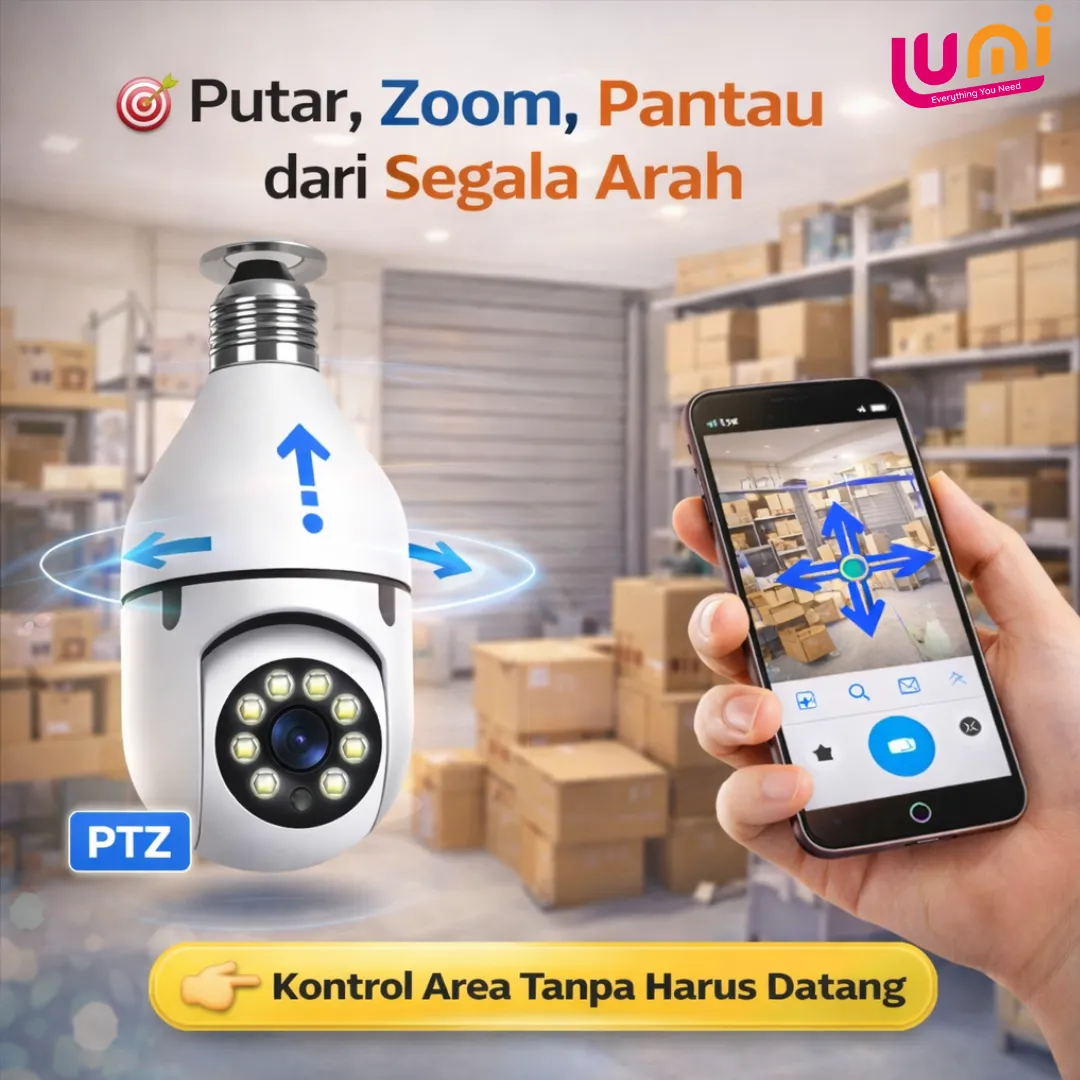 CCTV Bohlam WiFi 1080P Putar 360°, Night Vision, Bicara Dua Arah (Tanpa MicroSD) 6