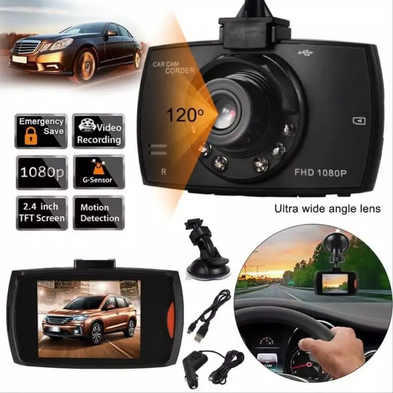 Kamera Dashcam Mobil G30 Full HD 1080P, Layar 2,7 Inci, Rekam Otomatis Saat Mesin Nyala 6