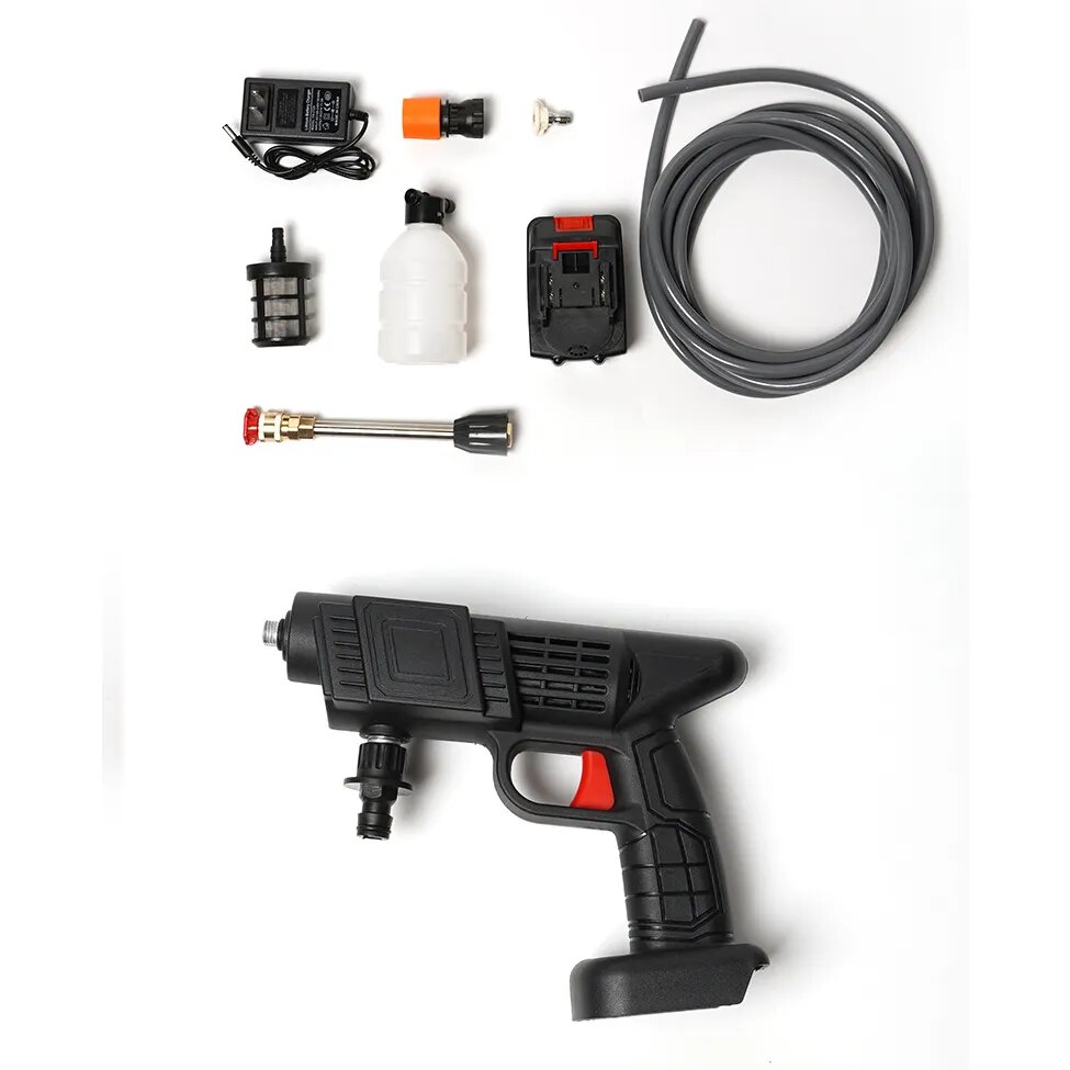 Jet Cleaner Cuci Mobil & Motor 48V Tanpa Kabel, Tekanan Tinggi 25 Bar, Set Koper 3