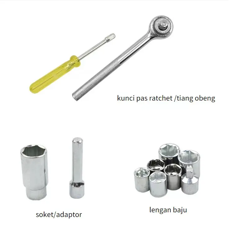 Set Kunci Soket 40 in 1 dengan Gagang Ratchet, Ukuran mm dan Inci, Kotak Plastik 5