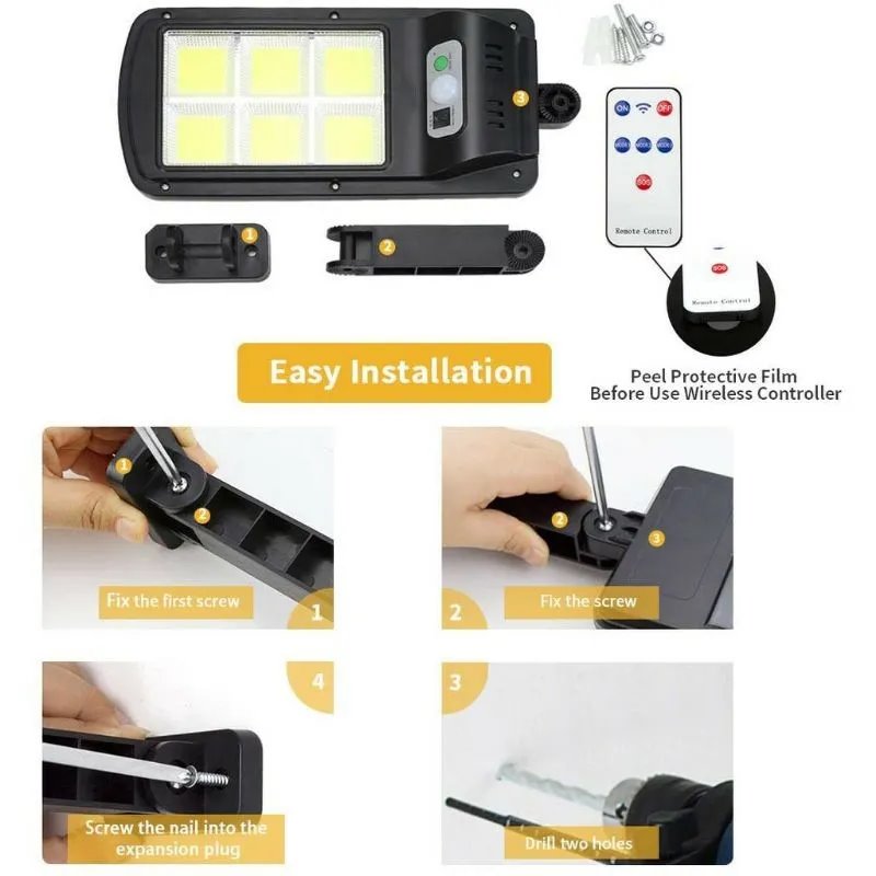 Lampu Solar 200 Watt Tenaga Surya, 3 Mode, Sensor Gerak 6