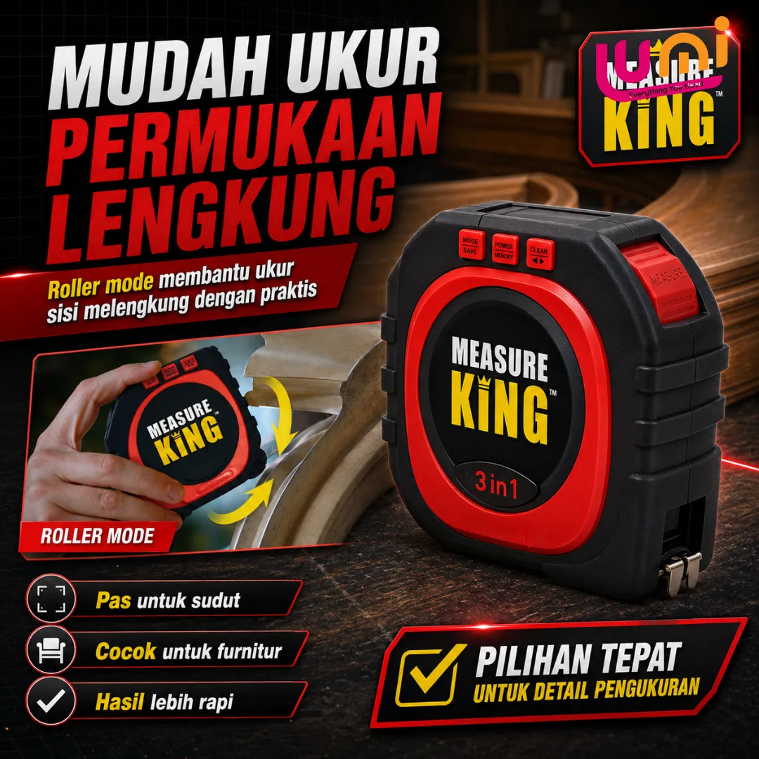 Measure King Meteran Digital 3 in 1: Tali, Roda, dan Laser, Sampai 30 Meter 6