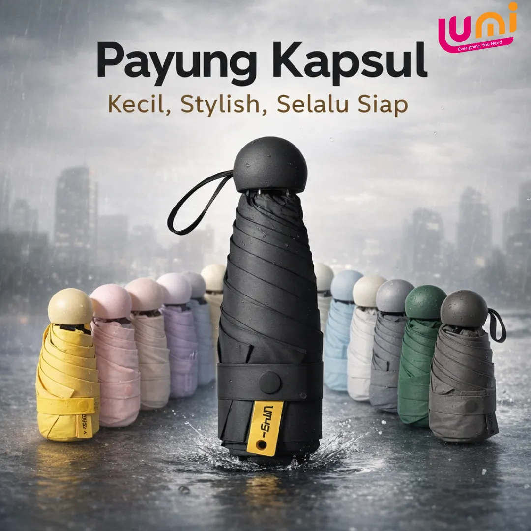 Payung Lipat Mini Capsule Anti UV UPF 50+, Diameter 90 cm, Hanya 240 Gram 1