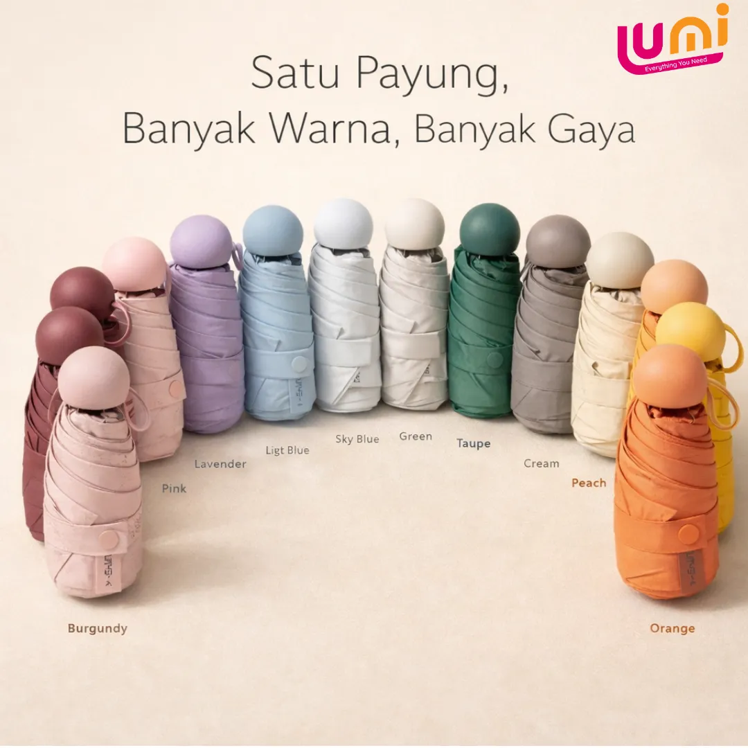 Payung Lipat Mini Capsule Anti UV UPF 50+, Diameter 90 cm, Hanya 240 Gram 4