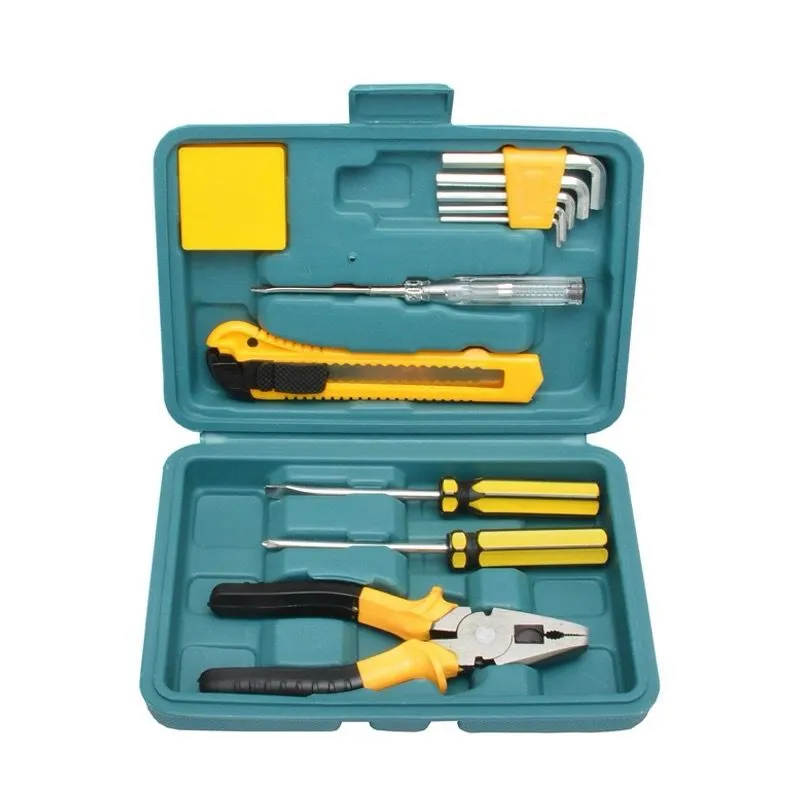 Set Alat Perkakas Rumah 8 in 1: Palu, Tang, Obeng, Meteran, Cutter, Tespen, Isolasi, Kotak 6