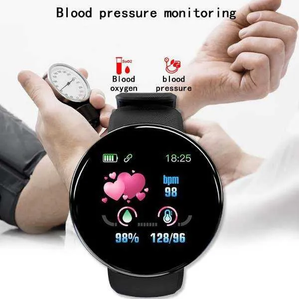 Smartwatch D18 Layar Sentuh: Detak Jantung, Tekanan Darah, Oksigen, Tidur, Notifikasi HP 4