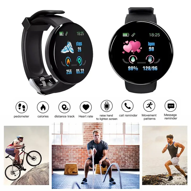 Smartwatch D18 Layar Sentuh: Detak Jantung, Tekanan Darah, Oksigen, Tidur, Notifikasi HP 6