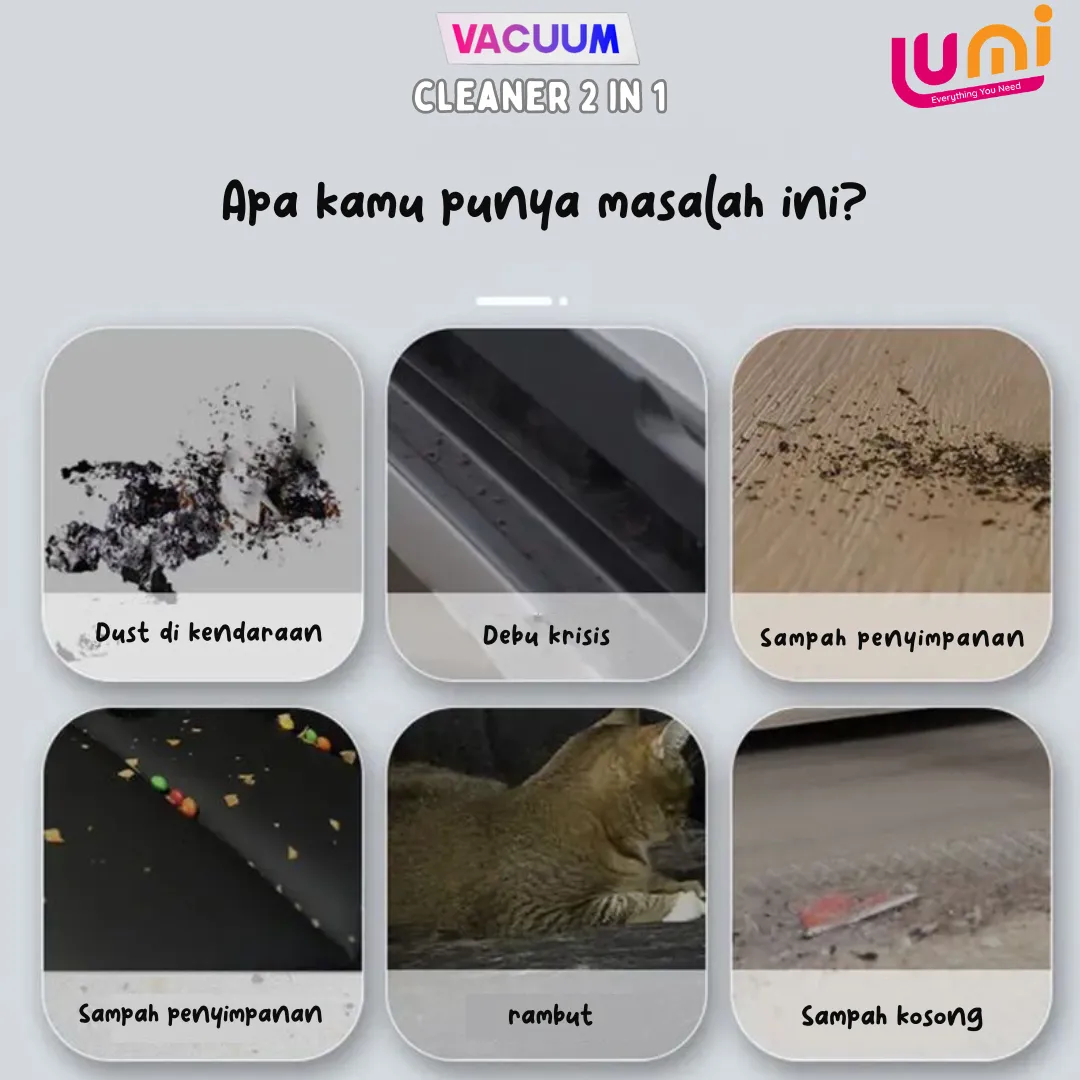 Vacuum Cleaner Mini Portable 2 in 1 Tanpa Kabel 120 W untuk Mobil, Sofa, Kasur, dan Keyboard 2