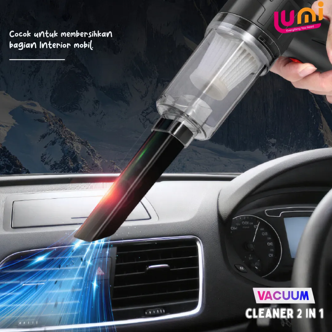 Vacuum Cleaner Mini Portable 2 in 1 Tanpa Kabel 120 W untuk Mobil, Sofa, Kasur, dan Keyboard 4