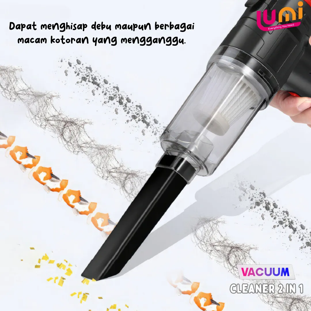 Vacuum Cleaner Mini Portable 2 in 1 Tanpa Kabel 120 W untuk Mobil, Sofa, Kasur, dan Keyboard 5