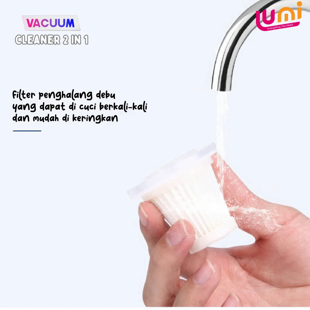 Vacuum Cleaner Mini Portable 2 in 1 Tanpa Kabel 120 W untuk Mobil, Sofa, Kasur, dan Keyboard 6